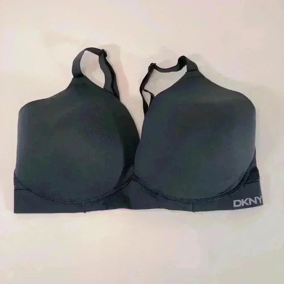 DKNY Women’s Charcoal Blue Wireless Bra Lightly Padded Comfortable size Large - Picture 8 of 8